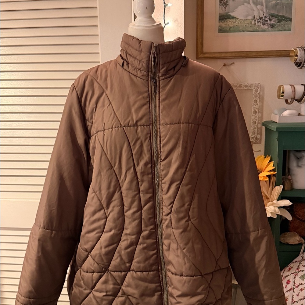 Jou Jou Women's Quilted Tan Puffer Jacket